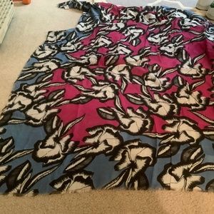 DVF wrap scarf in pink and blue floral